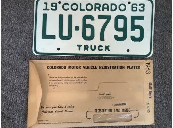 Vintage 1963 Wyoming License Plate