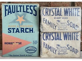 Vintage Crystal White Soap With Faultless Starch New In Packaging