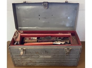 Matal Toolbox With Assorted Tools