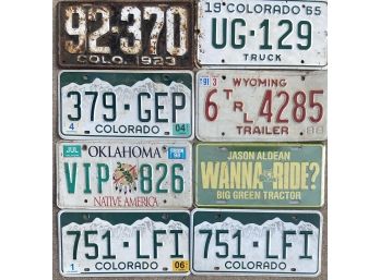 Assorted License Plates Dating Back To 1923