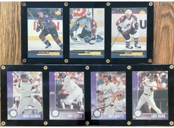 Colorado Rockies And Avalanche Player Cards In Case