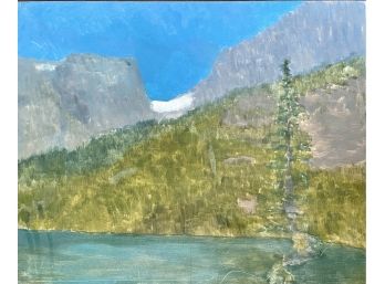 Mountain Landscape Oil Painting Unknown Artist Unframed