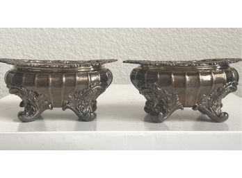 Absolutely Exceptional And Rare Pair Of Paul Storr Antique Solid Sterling Silver Salt Cellars