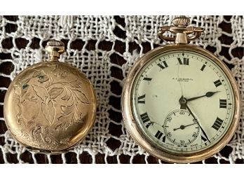 Antique D. C. Bloom Co Denver Watch & Hamilton Gold Filled Pocket Watch For Parts