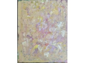 Dave Stirling 1963 Abstract Oil Painting Pinks & Yellow Unframed
