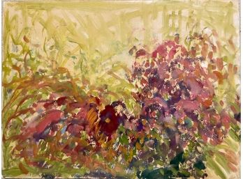 Dave Stirling 1965 Abstract Oil Painting Stunning Reds & Greens Unframed