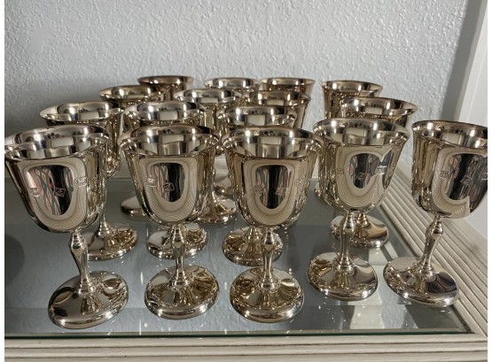 Wonderful Baker Ellis Silver Co. Collection Of 16 Sterling Silver Wine Goblets