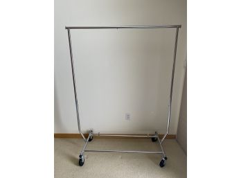 All-Direction Rolling Steel Adjustable Height Clothing Rack