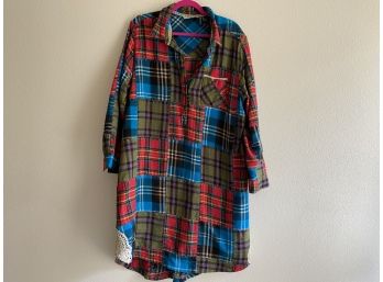 Soft Surroundings Patchwork Flannel Nightgown