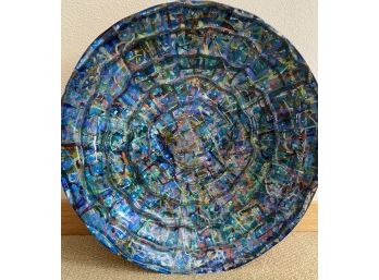 Colorful Glitter Art Glass Bowl With Paper Mache Over Glass