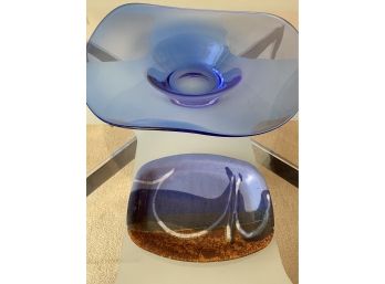 Set Of Two Sculpted Dishes