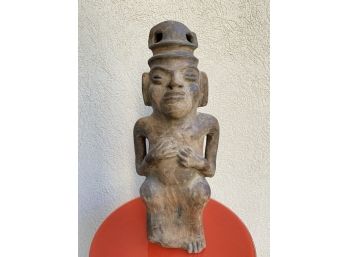 Antique Pre-Columbian Style Tall Deity Figure