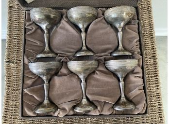 Weighted Stem Antique Sterling Silver Coupe Goblets From Haltom's Jewelers