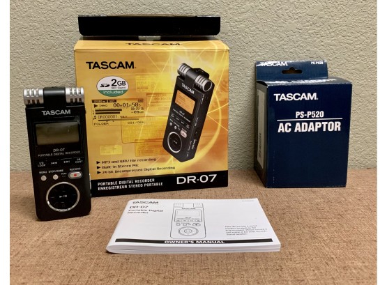 Tascam DR-07 Portable Digital Recorder & AC Adaptor PS-P520