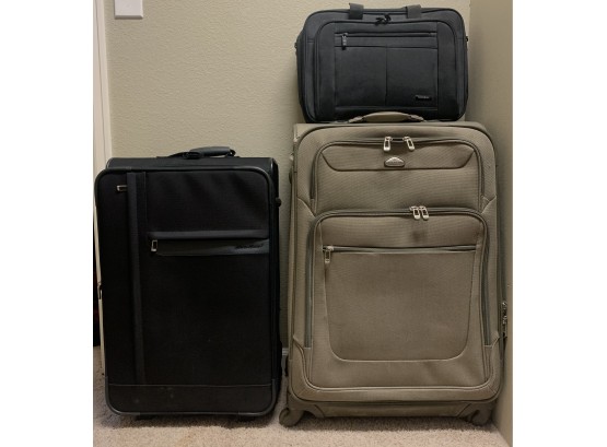 Lot Of 2 Suitcases & Laptop Bag