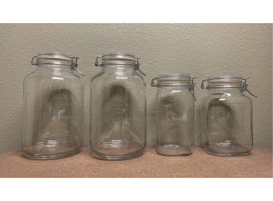 Lot Of 4 Fido Glass Containers