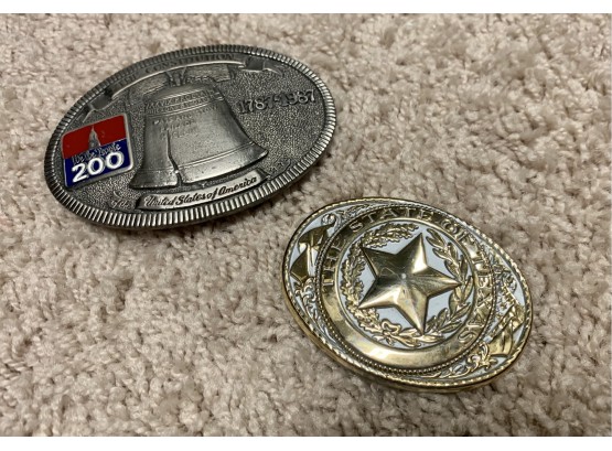 Official Commemorative Buckle And The State Of Texas Belt Buckle