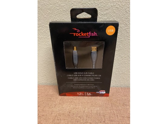Rocketfish USB Gold A/B Cable- New In Box
