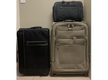 Lot Of 2 Suitcases & Laptop Bag