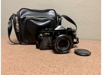 Canon F-1 With FD 50mm F:18 Lens And Camera Bag