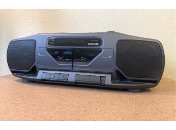 Craig JD8643 Portable AM/FM Stereo Radio Dual Cassette Player W/compact Disc Player