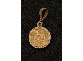 1945 Mexico 2 Pesos Gold Coin On 14K Gold Vessel
