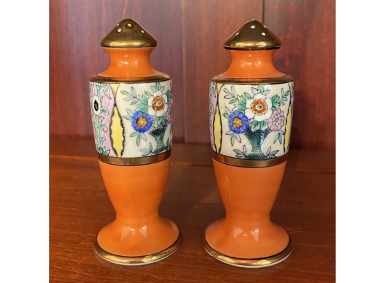 Made In Japan Hand Painted Orange Salt And Pepper Shakers
