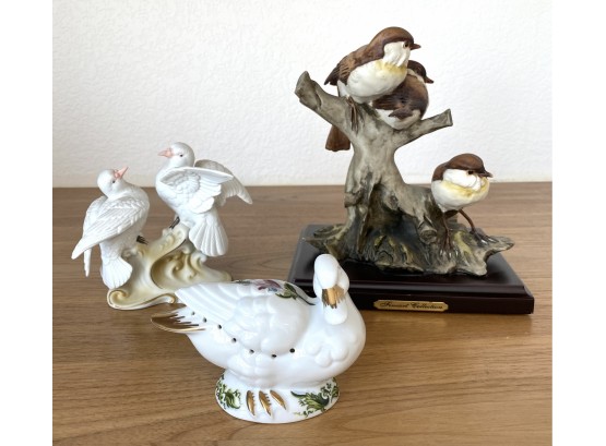 Collection Of 3 Porcelain Bird Figurines