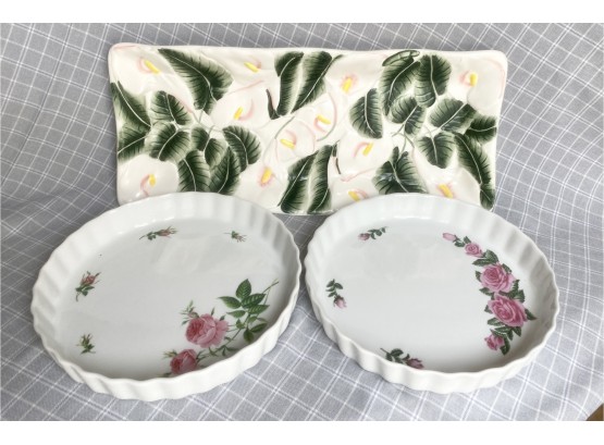 Four Flower Trays And Dishes