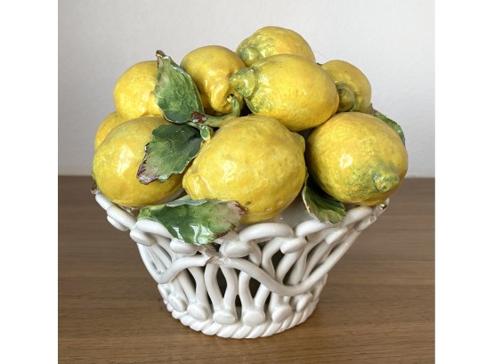 Made In Italy Ceramic Lattice Bowl With Lemons