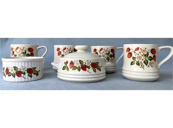 Lot Of Strawberries And Cream Stoneware Collection By Sheffield
