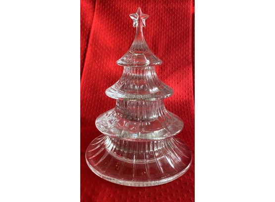 Gorham Crystal Stackable Christmas Tree Candy Dish