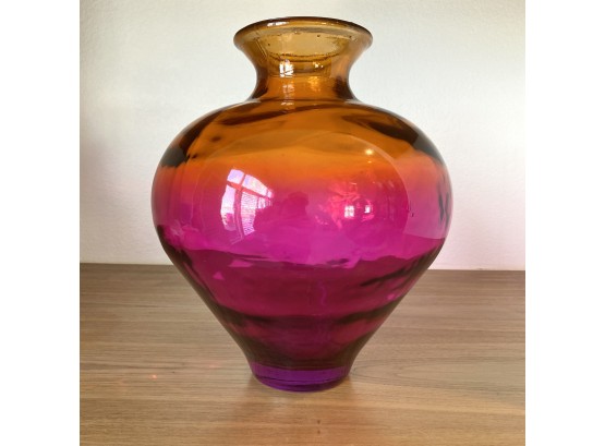 Sunrise Ombre Large Art Glass Vase