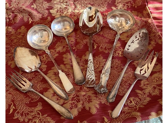 Vintage Rogers, Holmes & Edwards, Lenox, Assorted Silver Plate Serving Pieces Including Grapevine & Holiday