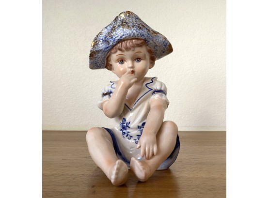KPM Porcelain Boy In Feathered Hat