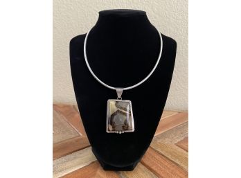 Septarian Utah Sterling Silver Necklace
