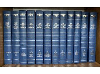 The Annals Of America Set 1961-1968 Tall And Wooden Ship Bookends