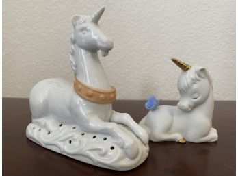 (2) Porcelain Unicorns