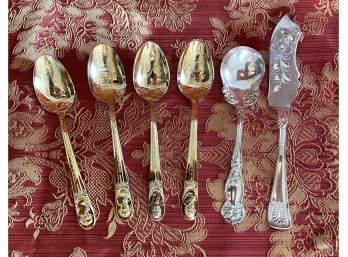 Assorted Silver Plate Including  Wetherell, Rogers & Four Presidential Spoons