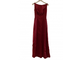 1960's Red Satin Evening Gown