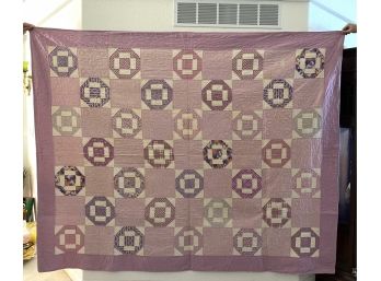 Beautiful Vintage Feedback Purple And White Colorful Geometric Flower Quilt