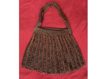 Antique Seed Bead Victorian Purse With Handle