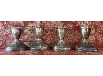 Four Duchin Creating Sterling Silver Weighted Candle Sticks