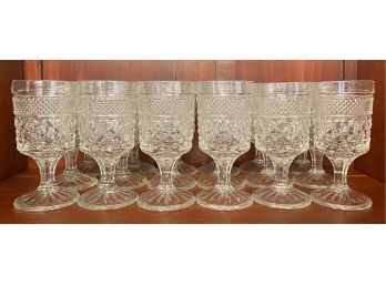 18 Diamond Pattern Water Glasses