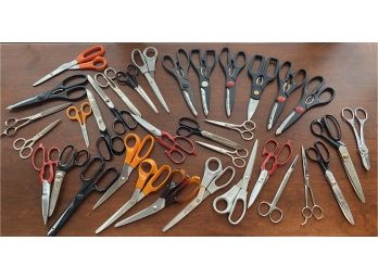 Large Lot Of Assorted Scissors, Western, Germany, Wiss Flower Scissors And More
