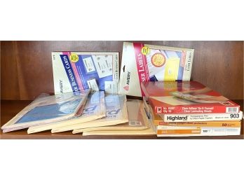 Lot Of Misc Laminating Sheets Folders And Labels