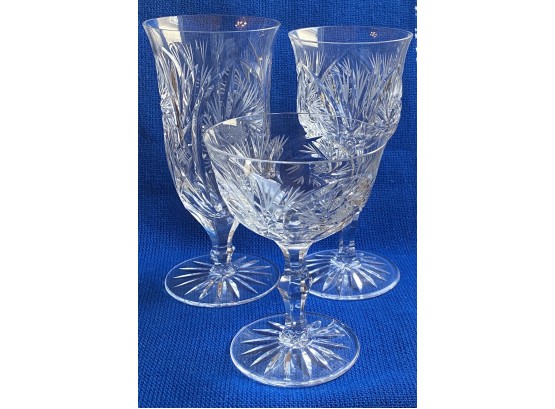 Starburst Crystal Goblets Including Five Water, Eight Wine And Eight Compote Glasses