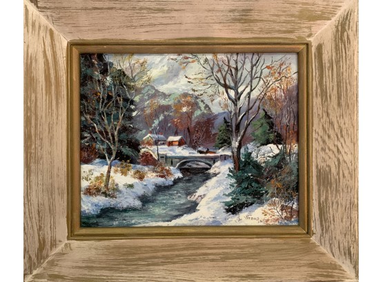 Original Oil Painting By Weems 1960 In White Wash Frame