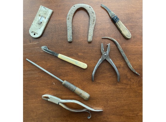 Antique Sharp & Smith Chicago Surgical Tool, Vintage Hole Punch ORO, Antique Bone Handled Ink Eraser