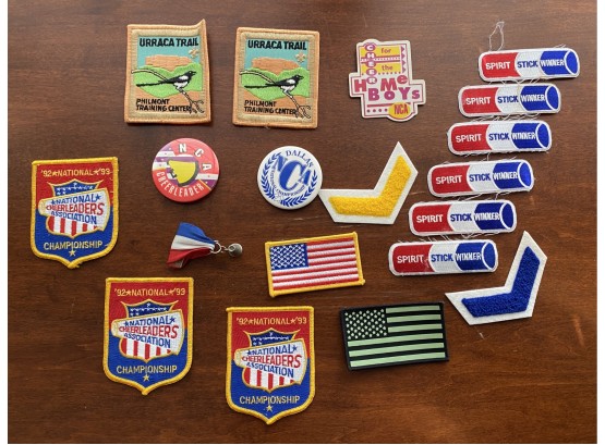 Collection Of Vintage Patches Flags, Cheerleading & Urraca Trail